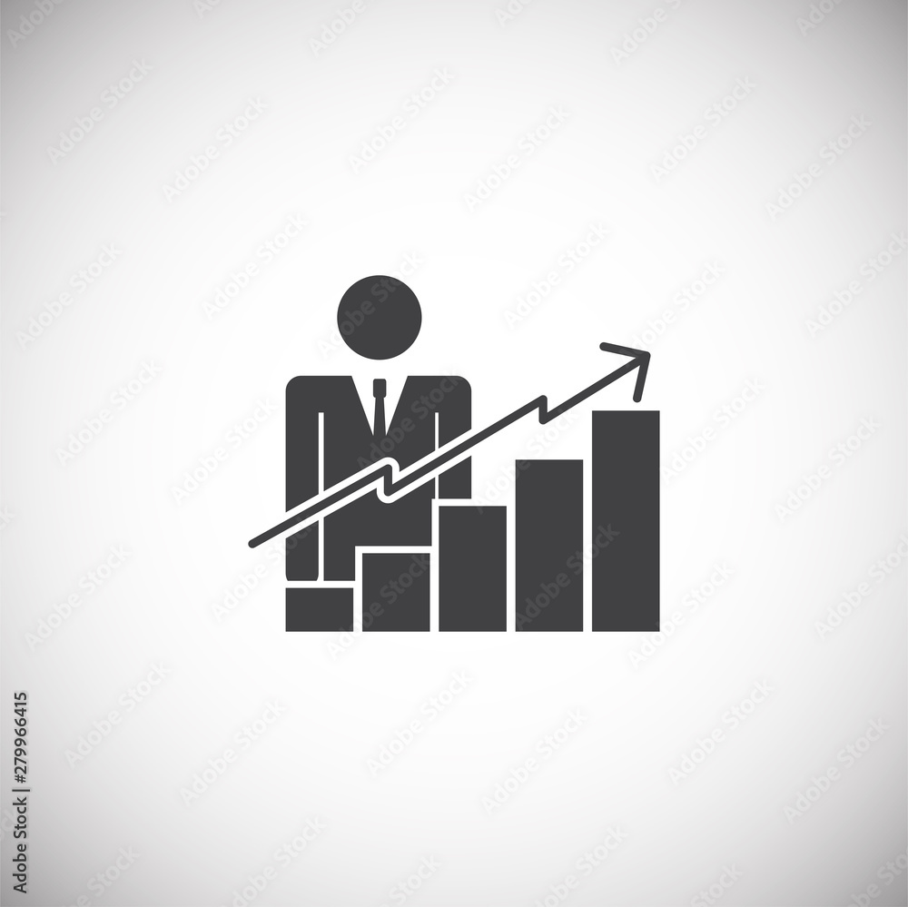 Poster business person icon on background for graphic and web design. simple illustration. internet concept