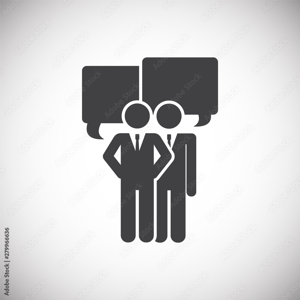 Poster business person icon on background for graphic and web design. simple illustration. internet concept