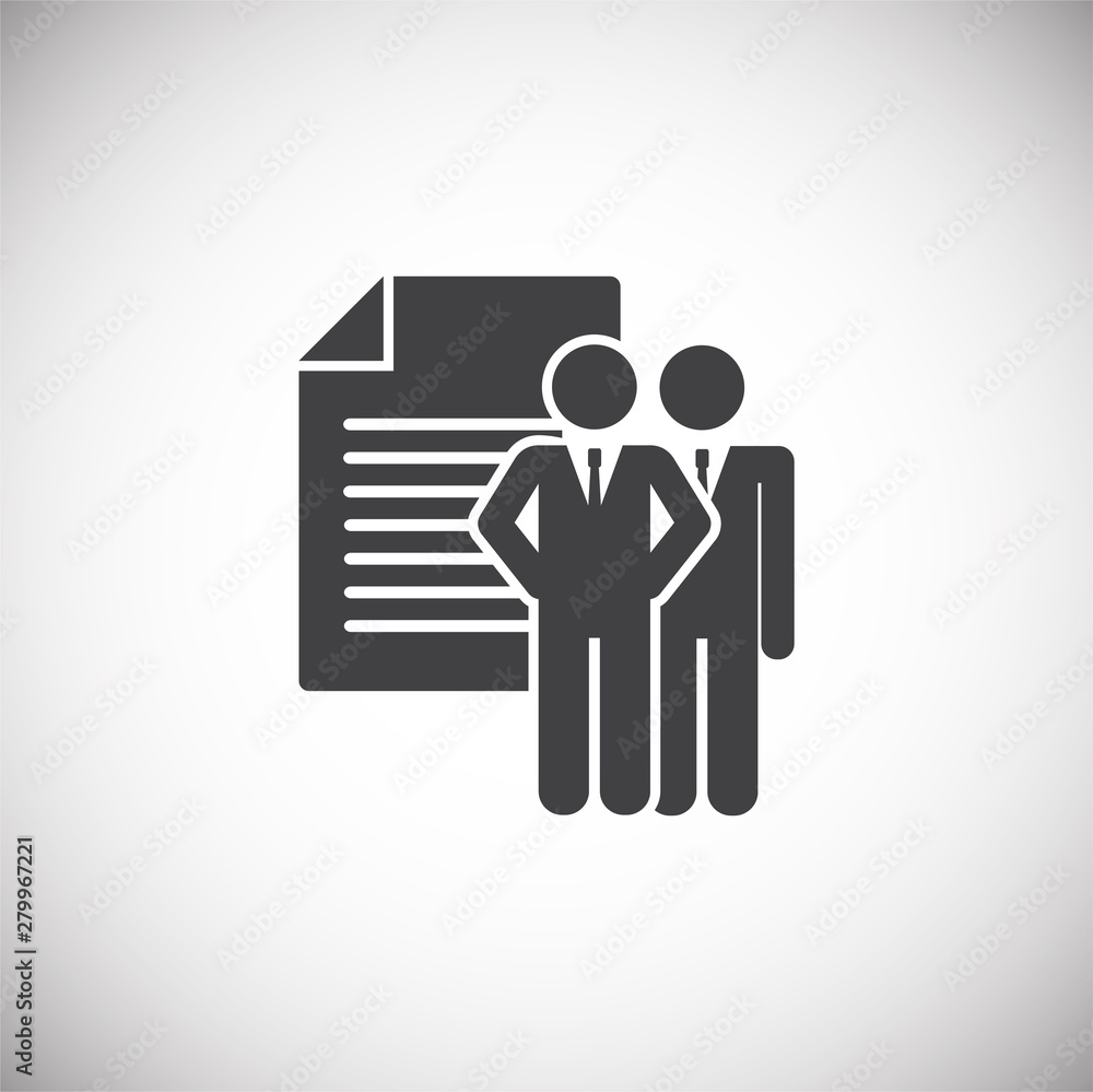 Poster business person icon on background for graphic and web design. simple illustration. internet concept