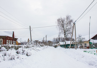 Simple village street in the region