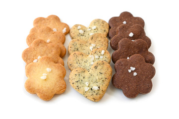 Homemade small cookies on white background - isolated