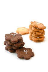 Homemade small cookies on white background - isolated