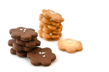 Homemade small cookies on white background - isolated
