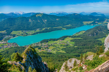 Naklejka na ściany i meble Lake Fuschlsee, in Salzkammergut, Austria, in summer