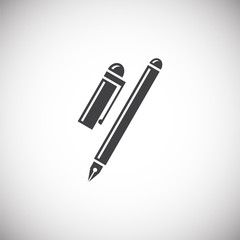 Pen icon on background for graphic and web design. Simple illustration. Internet concept symbol for website button or mobile app.