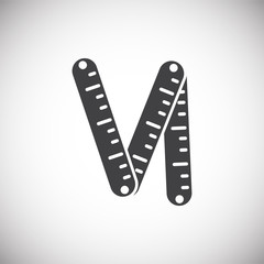 Measuring tool icon on background for graphic and web design. Simple illustration. Internet concept symbol for website button or mobile app.