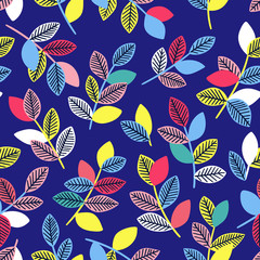 Beautiful seamless pattern with leaves. 