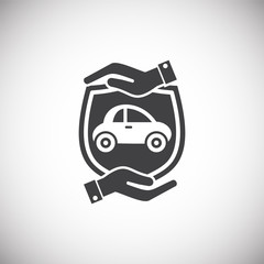 Insurance related icon on background for graphic and web design. Simple illustration. Internet concept symbol for website button or mobile app.