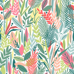Nahtloses Muster mit tropischen Blättern