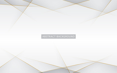 Modern abstract light silver background vector. Elegant concept design with golden line.