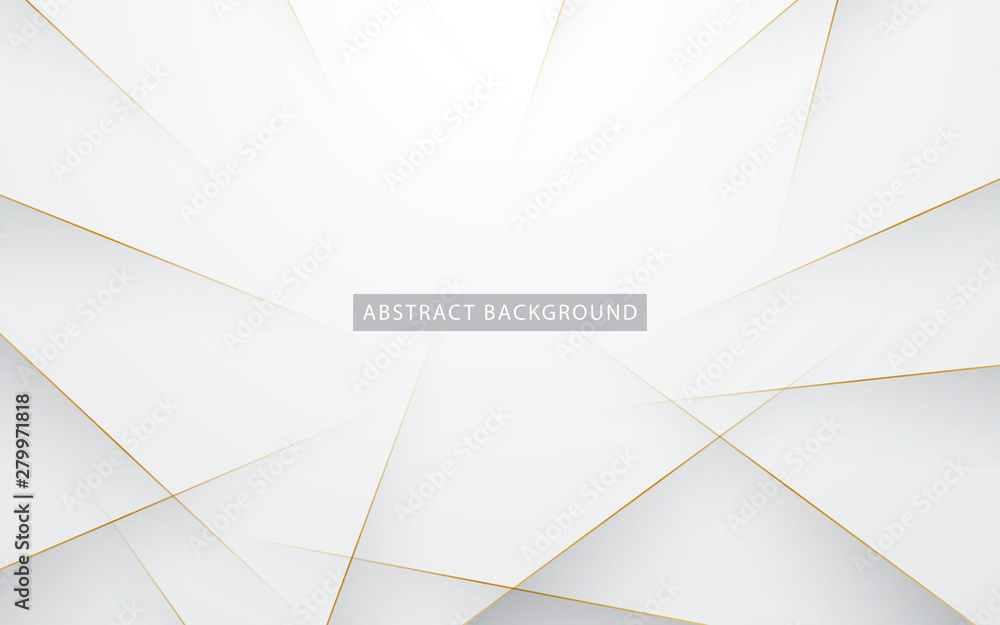 Poster modern abstract light silver background vector. elegant concept design with golden line.