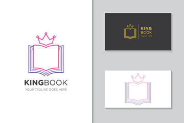 king book logo and icon vector illustration design template