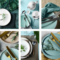 Set of beautiful table setting