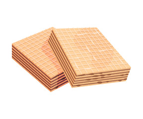 Square multilayer waffles. Vector illustration on white background.