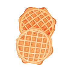Round wafers with jagged edges. Vector illustration on white background.