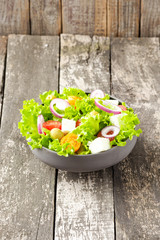 Overhead shot of vegetable salad