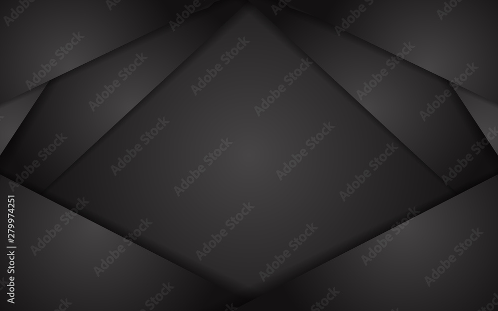 Poster abstract black paper glossy shape overlap texture. elegant and modern layout concept for use element