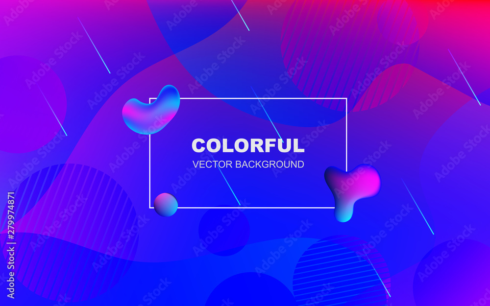 Poster abstract colorful flow and liquid vector background with fluid gradient shapes composition. minimal 