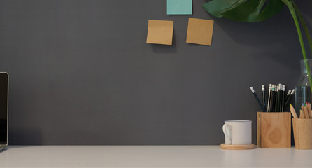 Contemporary workplace with copy space