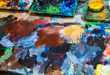 Background image of oil-paint palette