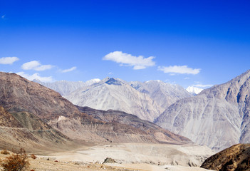 High mountain and bright sky in Leh Ladakh
