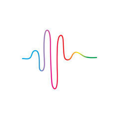 Audio technology, music sound waves vector icon