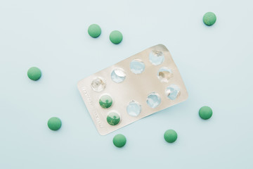 Top view pill blister