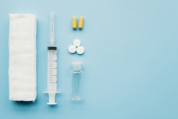 Top view medical stuff