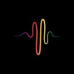 Fototapeta na wymiar Audio technology, music sound waves vector icon