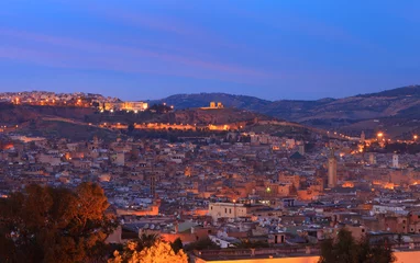Foto op Aluminium View of the medina (old city) of Fez by late evening, Morocco © Antonel