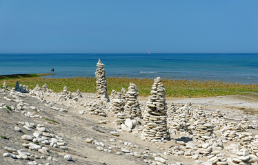 Cairns on Île de Ré coast