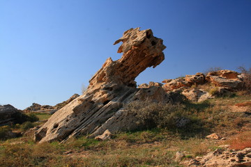Kazakhstan. Ustyurt Plateau. Rock remnants.