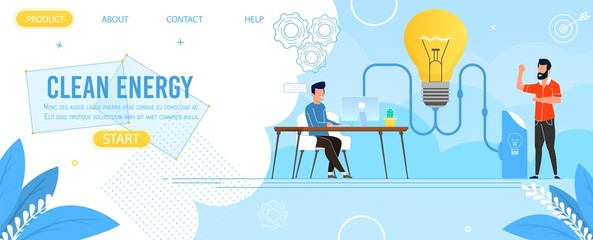Landing Page Advertising Clean Energy Production