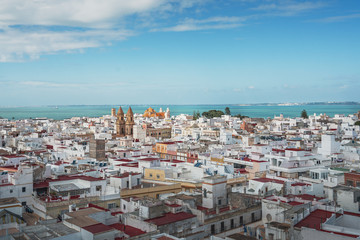 Aerial view of Cadiz City - Cadiz, Andalusia, Spain