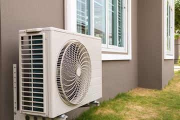 Air conditioner compressor outdoor unit installed outside the house
