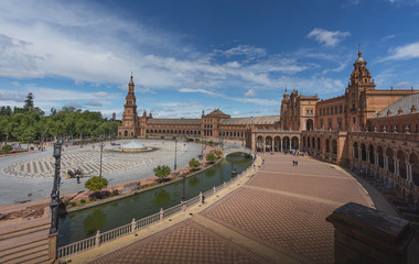 Fototapeta premium Aerial view of Plaza de Espana Square - Seville, Andalusia, Spain