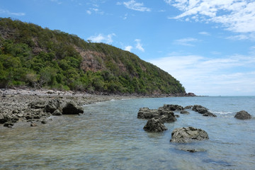 Coast of sea and blue sky on daytime.