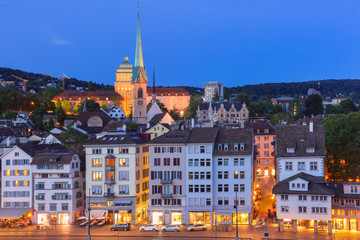 Naklejka premium Zurich, the largest city in Switzerland