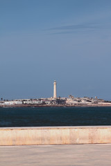 Embankment, gulf and lighthouse El Hank. Casablanca, Morocco
