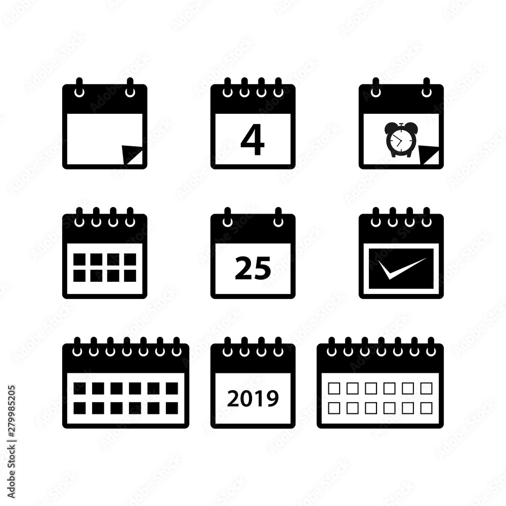 Aufkleber calendar icons vector set for web design template