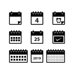 Calendar icons vector set for web design template
