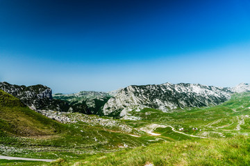 Fototapeta na wymiar Montenergo, P14 mountain lookout road.