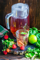 strawberry compote with mint and lime