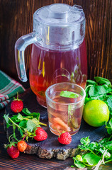 strawberry compote with mint and lime