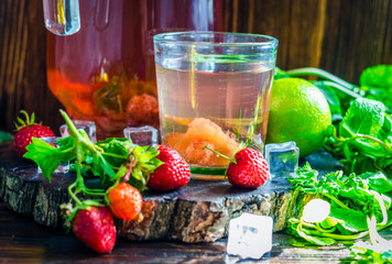 strawberry compote with mint and lime