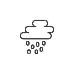 Rainy cloud line icon. linear style sign for mobile concept and web design. Cloud with rain drops outline vector icon. Autumn weather symbol, logo illustration. Vector graphics