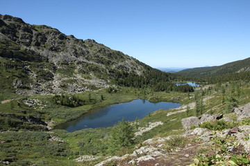 Fototapeta na wymiar lakes in the mountains