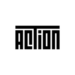 Action Word. Minimalist Typography for T-shirts, Posters, Invitations, Mugs - Vector