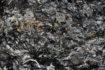 Ashes from hay and leaf in nature tone black for background