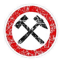 Obraz premium Bergbau Verbotsschild (Vintage)